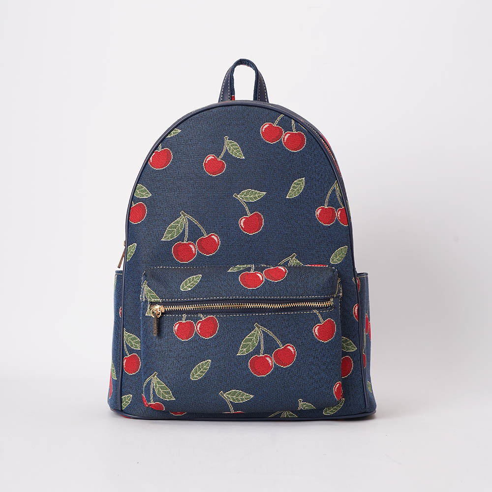Cherry Big Rucksack on Blue Backdrop