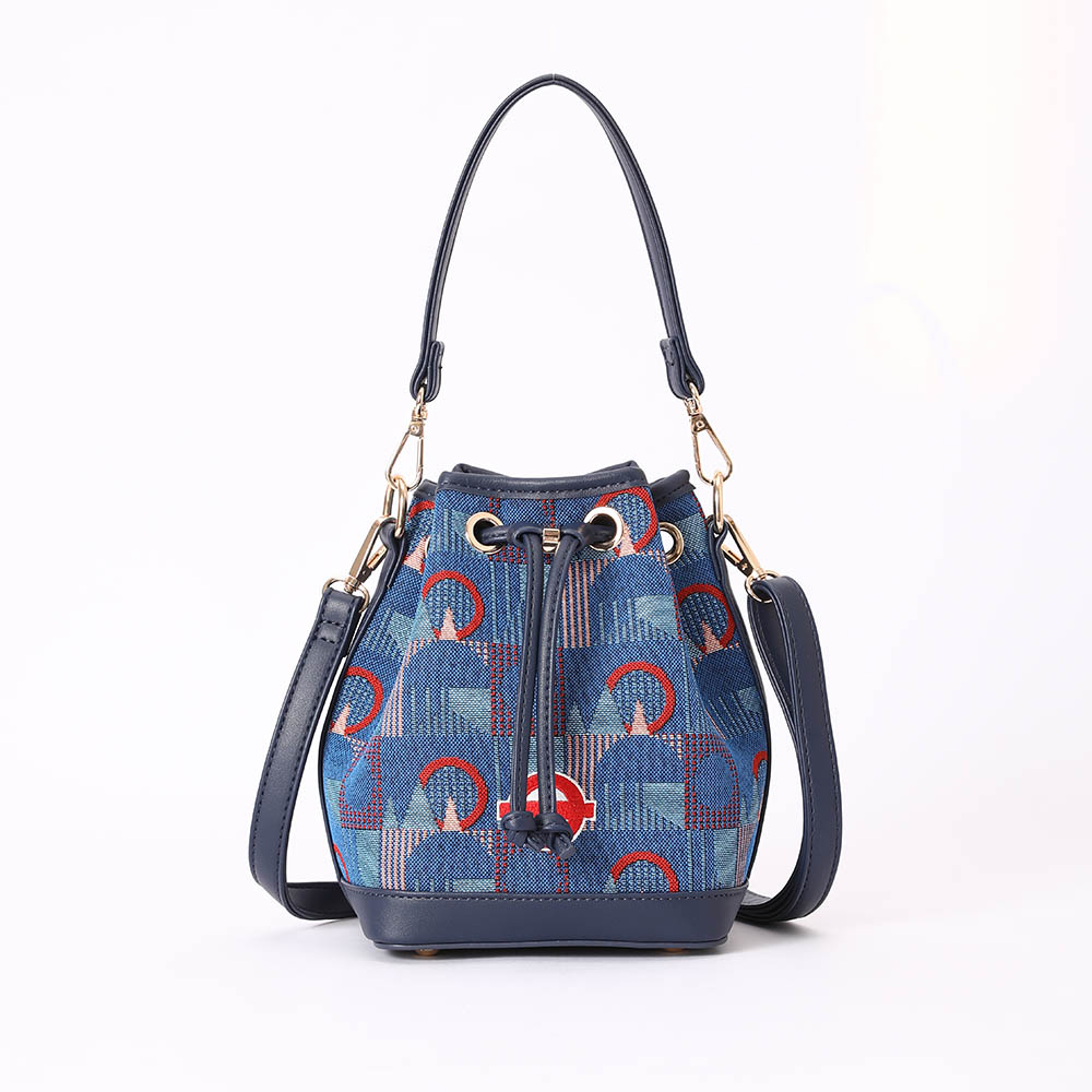 Bucket Handbag TfL Piccadilly Moquette Red Roundel