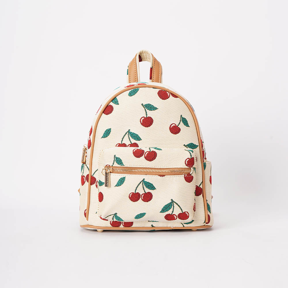 Cherry Small Rucksack in Cream Backdrop