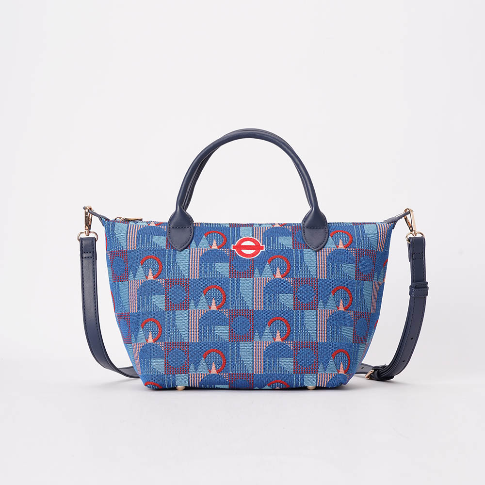 Grab Handbag TfL Piccadilly Moquette Red Roundel