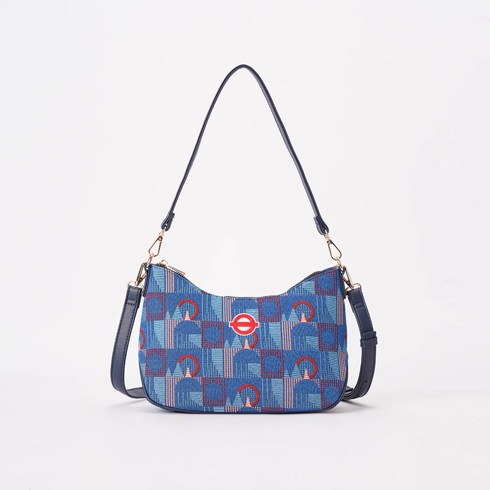 Moon Handbag TfL Piccadilly Moquette Red Roundel