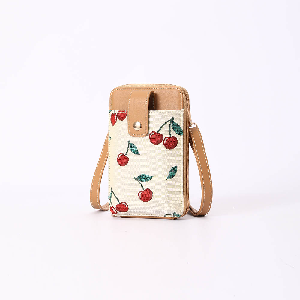 Cherry Smart Phone Bag on Cream Backdrop - Image 2
