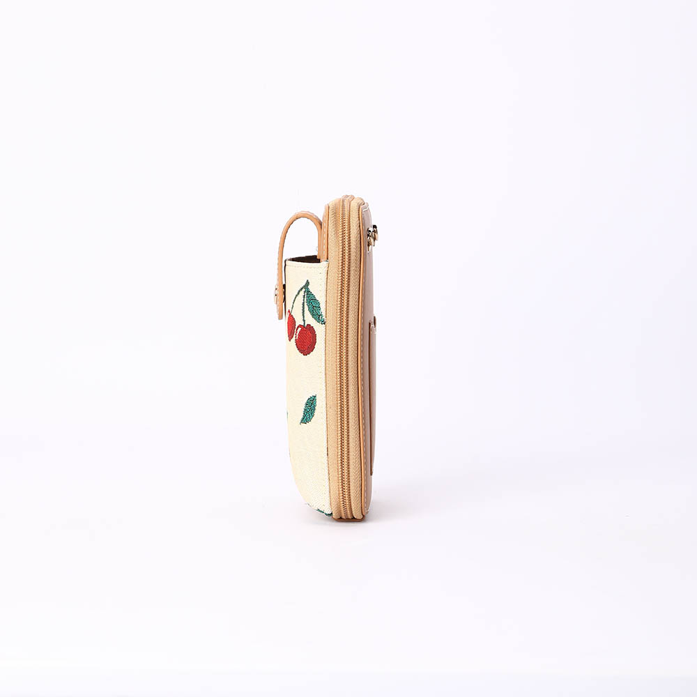 Cherry Smart Phone Bag on Cream Backdrop - Image 3
